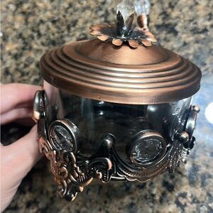 Vintage Style Copper and Glass Sugar Bowl